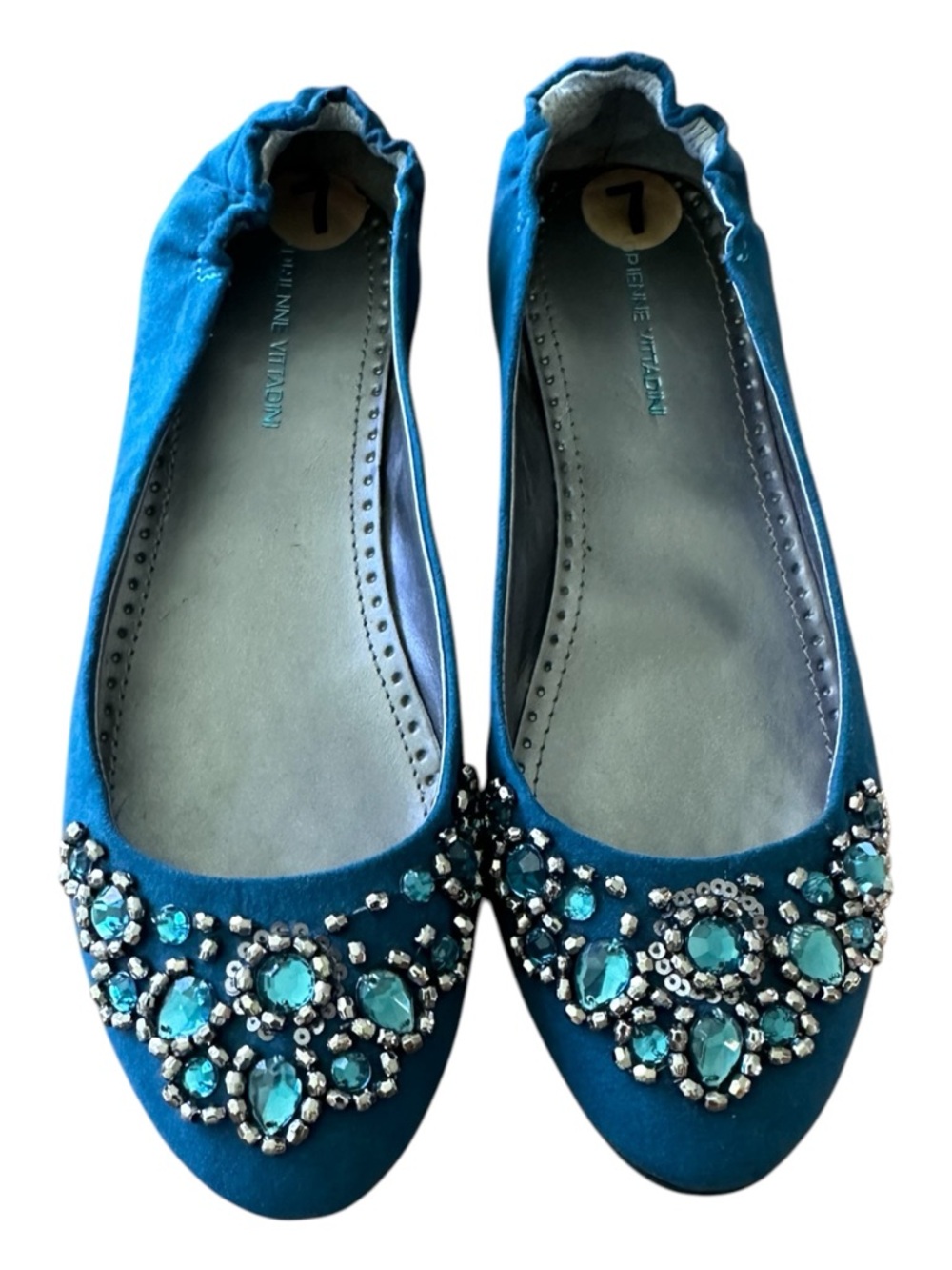 Adrienne Vittadini Blue/ Green Embellished Ballet
Flats Size 7